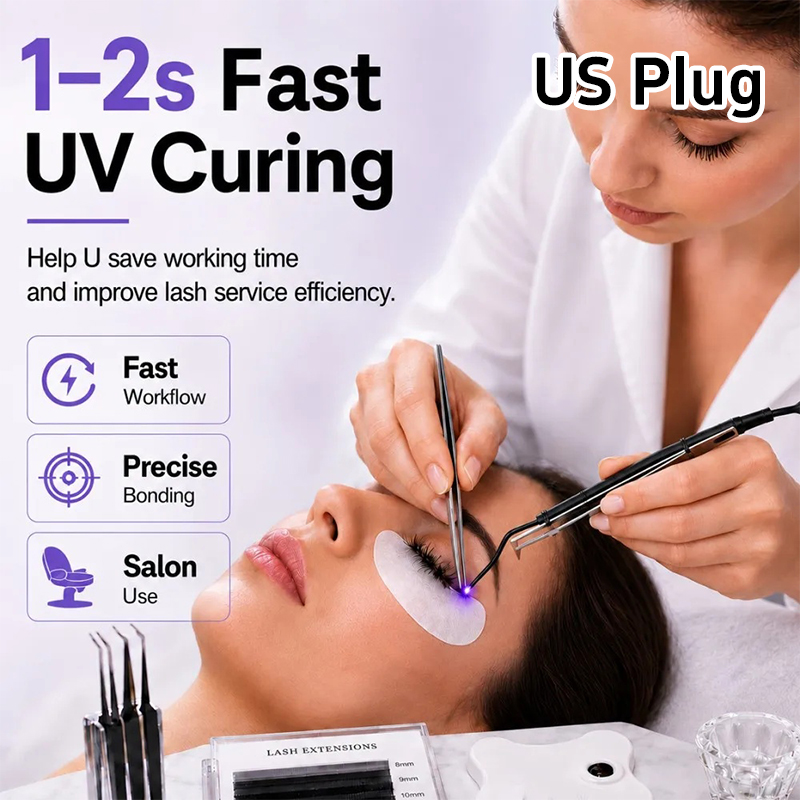 Eyelash Extension Uv Glue - Mini UV Lash Lamp Tweezers 2‑Second