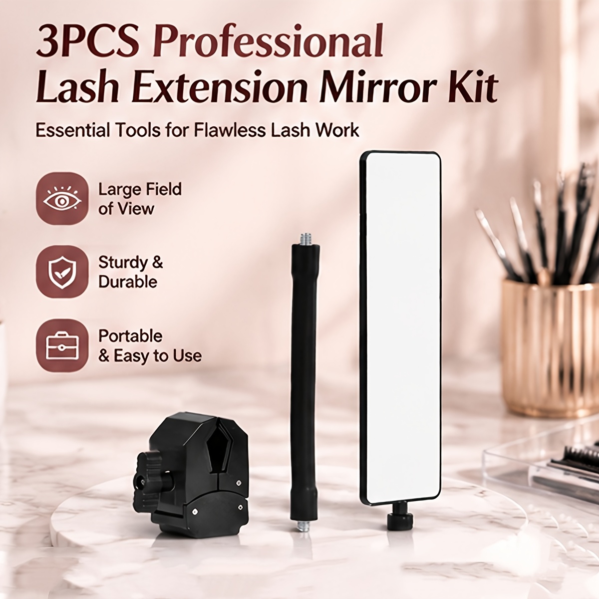 Eyelash Extension Equipment - 3Pcs Professional Eyelash Extension Mirror Set