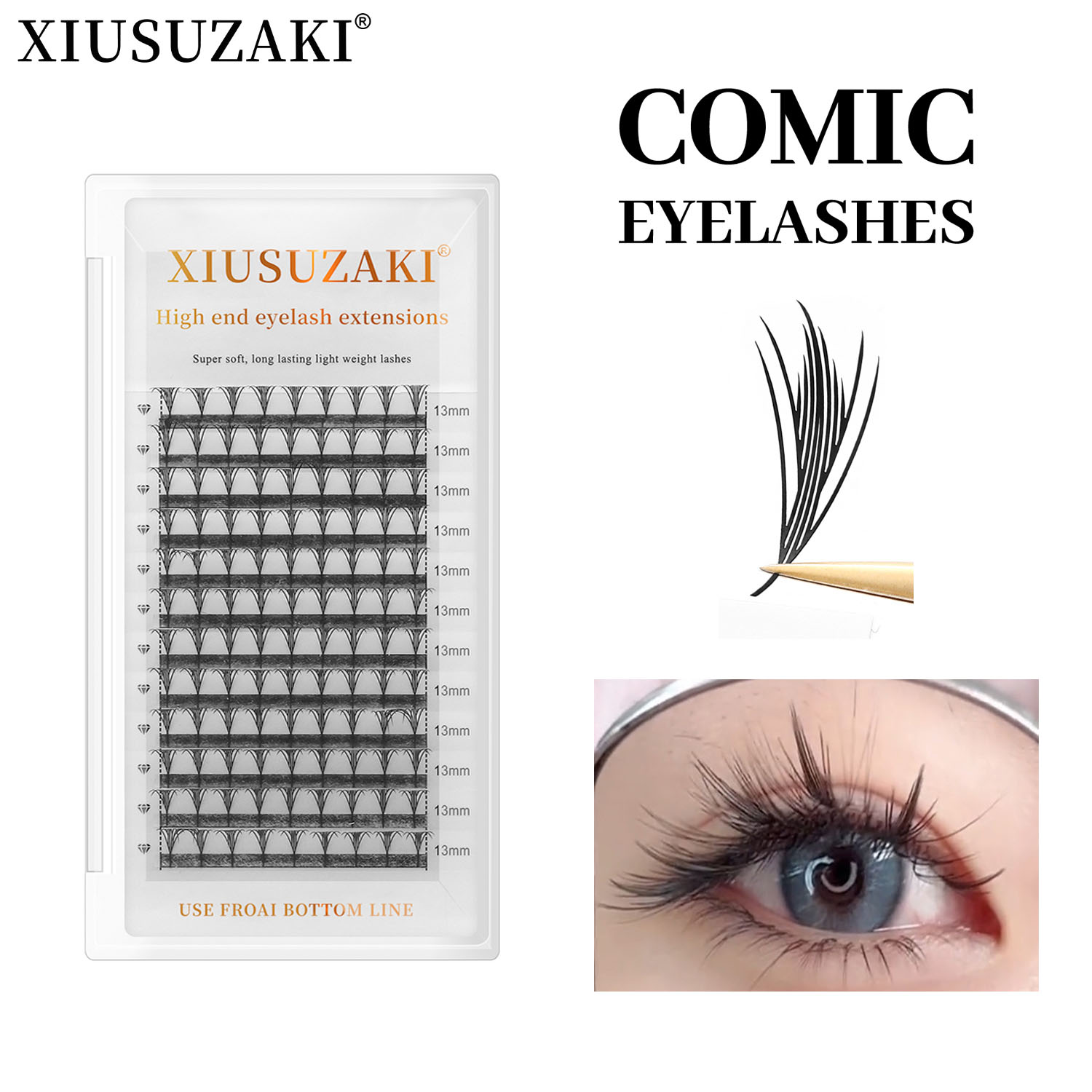 XIUSUZAKI Comic Pteris Lashes  - Eyelash Extension Volume Styles recension och pris