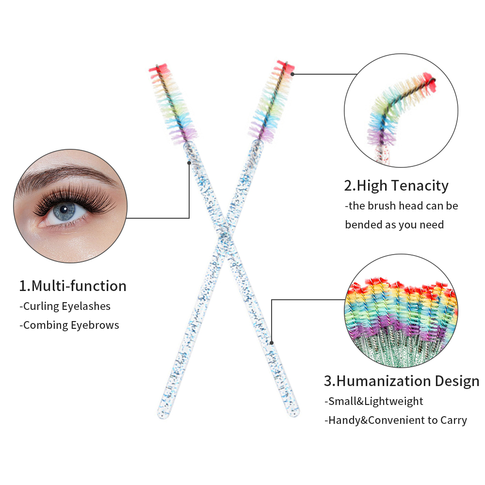 50PCS Rainbow Crystal Eyelash  - Eyelash Extension Course recension och pris