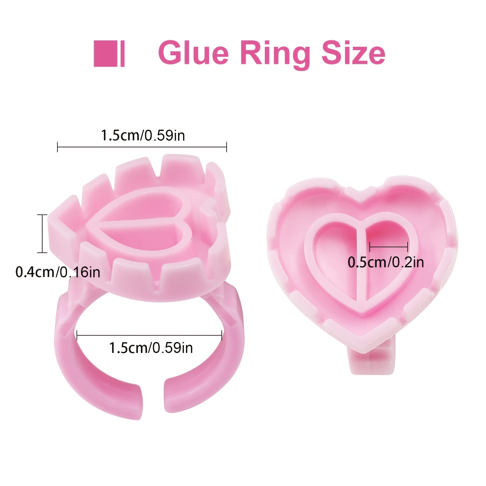 100PCSHeart Eyelash Glue Rings - Eyelash Extension Cleaning recension och pris