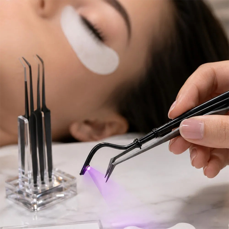 Mini UV Lash Lamp Tweezers 2‑S - Eyelash Extension Uv Glue recension och pris