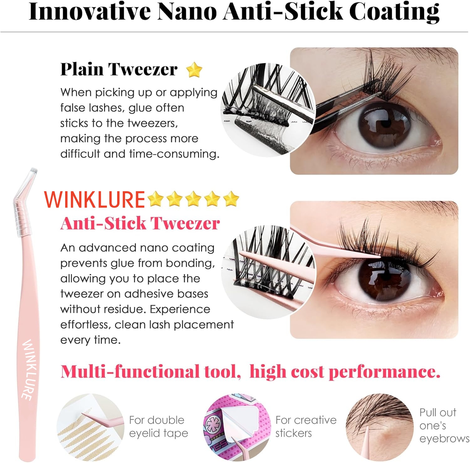 WINKLURE Self-Adhesive False E - Eyelash Extension Uv Glue recension och pris